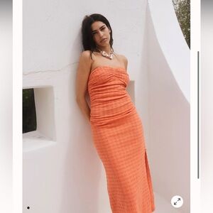 Free People Strapless Coral Dress